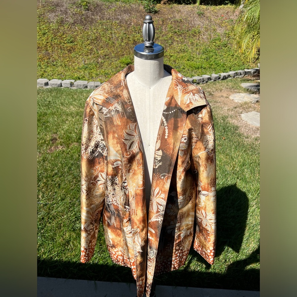 Chico’s Brown Floral Print Blazer